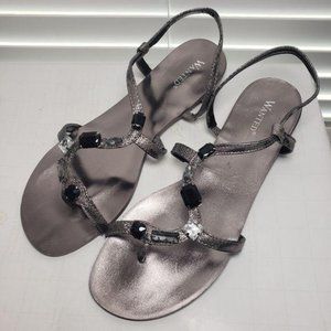 Wanted Tilian Bronze Stone Open Toe Sandals